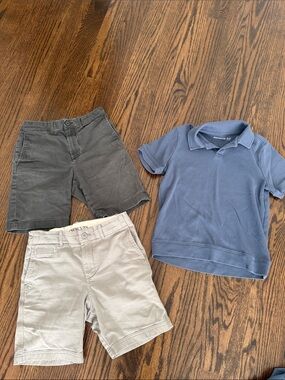 2 Crewcut cotton shorts size 12, Abercrombie kids top size 11/12